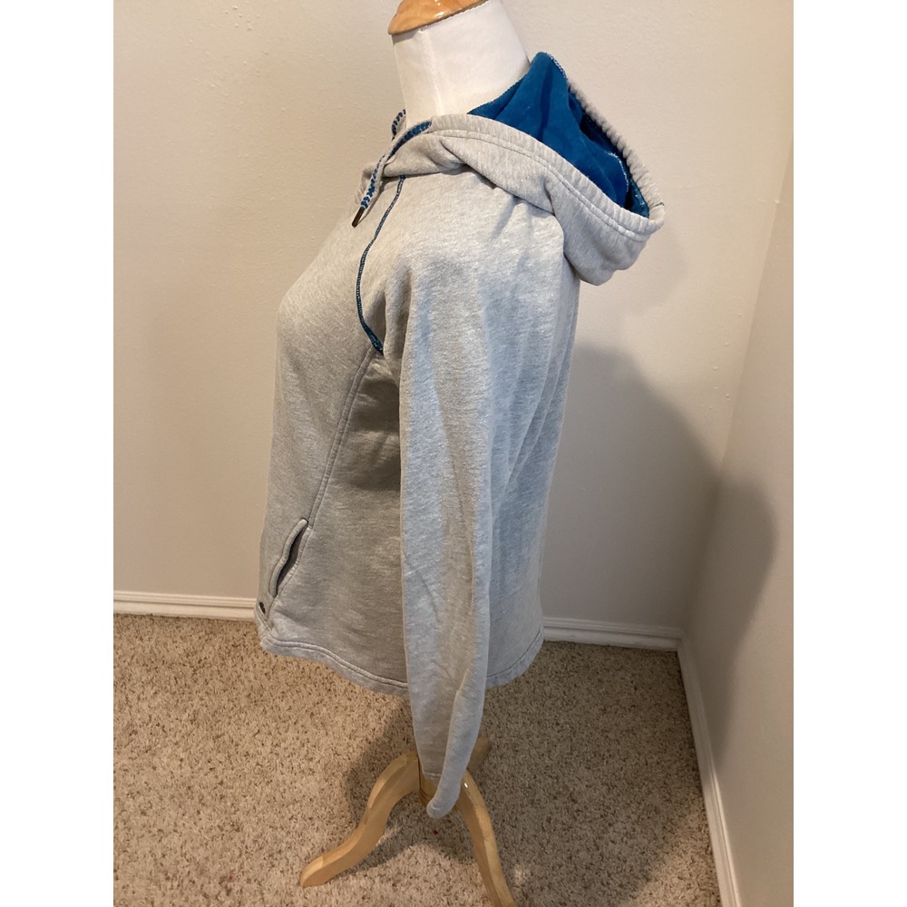 Noble Outfitters‎ Womens Gray Blue Trim V Neck Hoodie Sweatshirt Size M - Picture 4 of 6